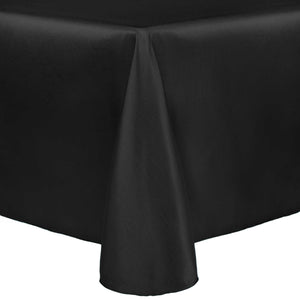 Black 90" x 156" Rectangular Poly Cotton Twill Tablecloth