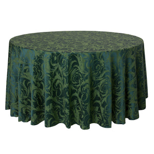 Hunter 72" Round Melrose Damask Tablecloth