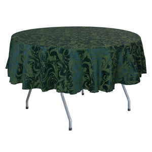 Hunter 72" Round Melrose Damask Tablecloth