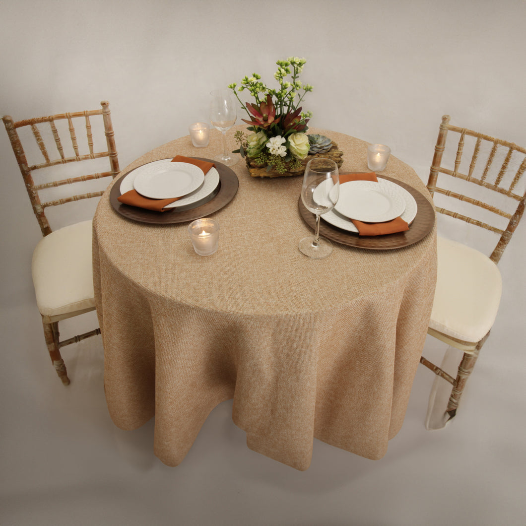 Round Mirage Basketweave Table Linen