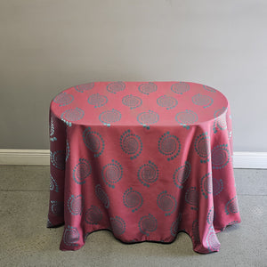 Oval Art Deco Jacquard Tablecloth