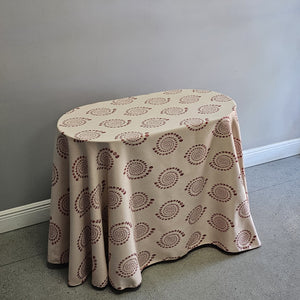 Oval Art Deco Jacquard Tablecloth