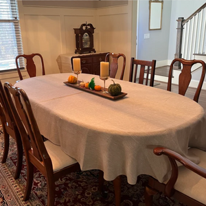 Oval English Linen Tablecloth