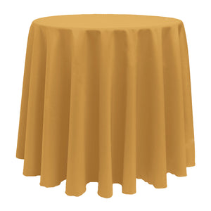 Gold 90" Round Poly Premier Tablecloth