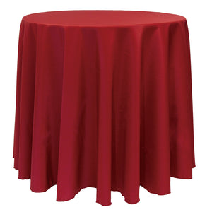 Holiday Red 108" Round Poly Premier Tablecloth With Umbrella Hole