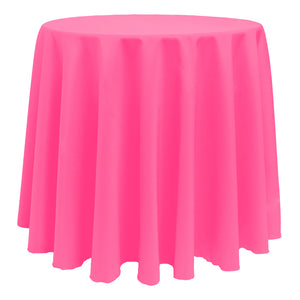 Neon Pink 120" Round Poly Premier Tablecloth