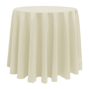 Oyster 90" Round Poly Premier Tablecloth
