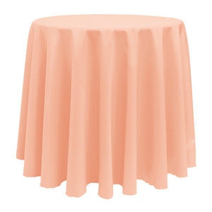 Peach 120" Round Poly Premier Tablecloth