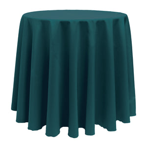 Teal 84" Round Poly Premier Tablecloth