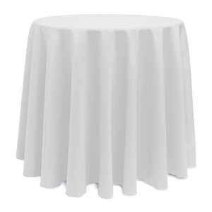 White 72" Round Poly Premier Tablecloth