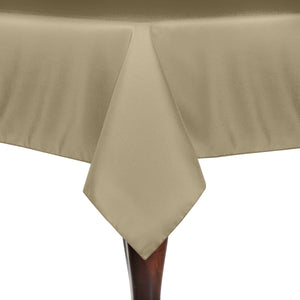 Camel 60" x 90" Rectangular Poly Premier Tablecloth