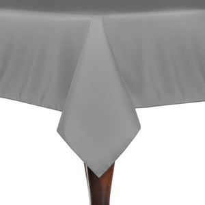 Silver 40" x 90" Rectangular Poly Premier Tablecloth