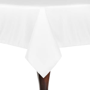 White 40" x 60" Rectangular Poly Premier Tablecloth
