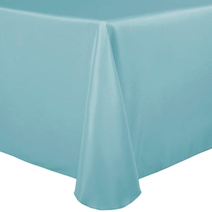 Aqua 90" x 156" Rectangular Poly Premier Tablecloth