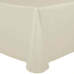 Ivory 90" x 156" Rectangular Poly Premier Tablecloth