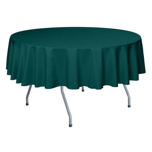 Teal 84" Round Poly Premier Tablecloth