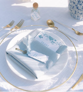 Blue Panama napkin at a wedding reception