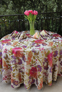 Pink 132" Round Eloise Tablecloth