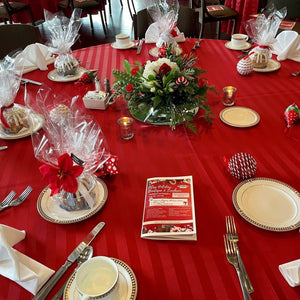 Poly Stripe Round Tablecloth