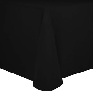 Black 60" x 120" Rectangular Spun Poly Tablecloth