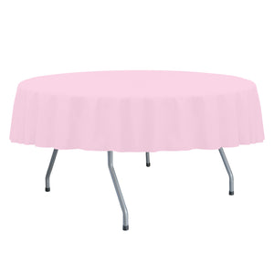 Light Pink 102" Round Poly Premier Tablecloth