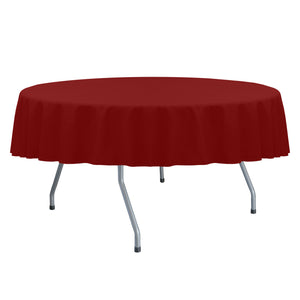 Red 44" x 84" Oval Spun Poly Tablecloth