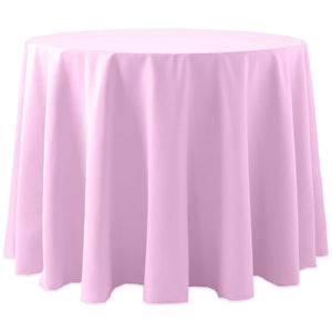 Light Pink 102" Round Poly Premier Tablecloth