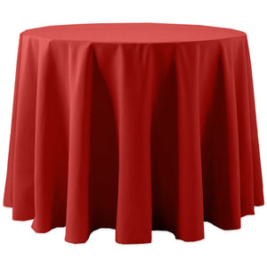 Red 44" x 84" Oval Spun Poly Tablecloth