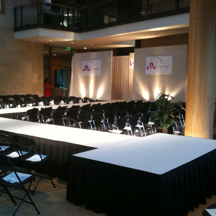Custom Made Size Table Skirts for Staging & Events.
