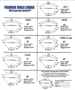 Spandex 5 x 10 Serpentine Tablecloth, 6030 Serpentine Tablecloth