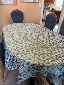 Shibori Hex Oval Tablecloth