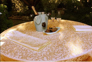 Somerset Damask Oval Tablecloth