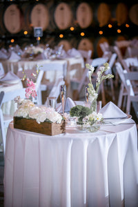 Spun poly napkins with matching round tablecloths