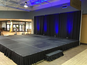 stage skirt at a mall