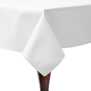 White 54" x 54" Square Poly Cotton Twill Tablecloth