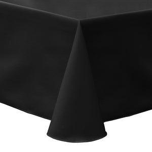 Black 60" x 120" Rectangular Poly Cotton Twill Tablecloth