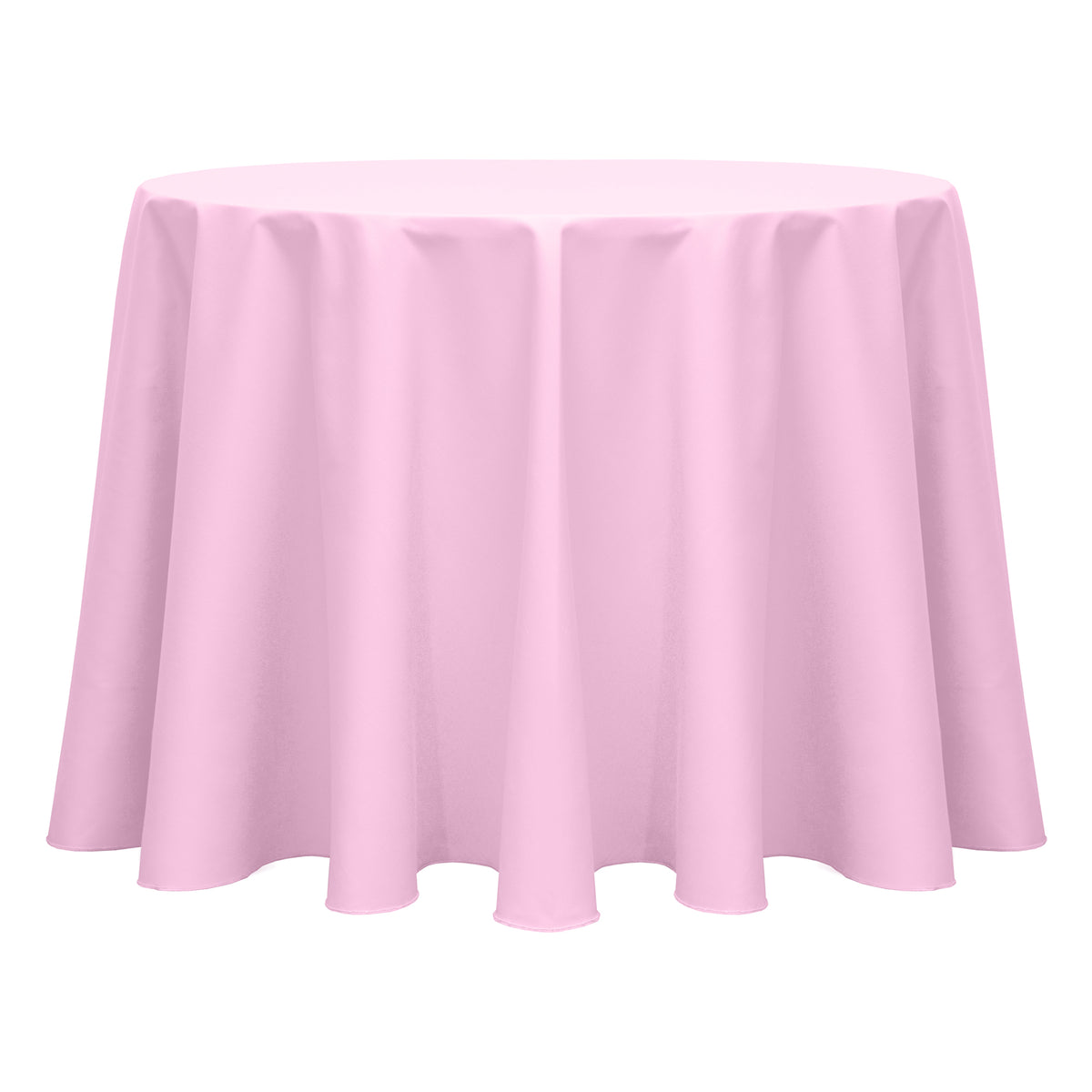 Light Pink 132" Round Poly Cotton Twill Tablecloth