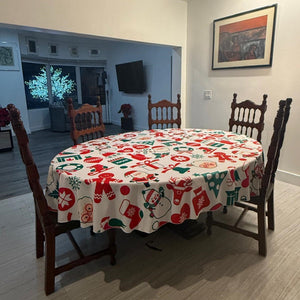 Oval Christmas Tablecloth