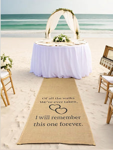 Custom Printed Burlap Wedding Aisle Runner 36 or 60" Wide, White or Natural