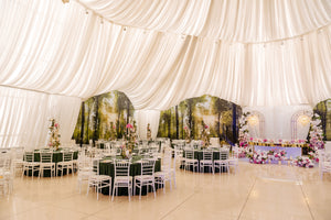 back tablecloths wedding reception