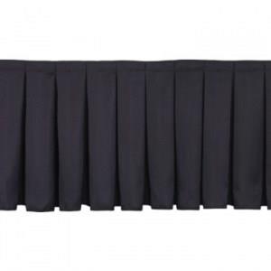 Black stage skirt closeup box pleating