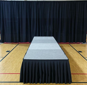 Black stage skirt at a school