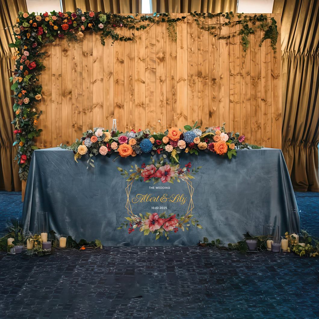 6' Custom Printed Velvet Table Throw - All Over Print