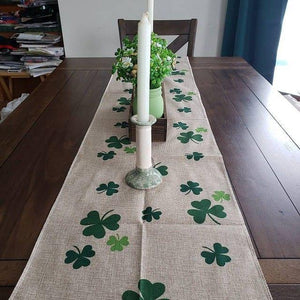 St Patricks day table runner on a wodden table