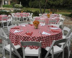 red white tablecloth rental for  wedding