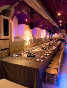 Satin tablecloth at wedding reception