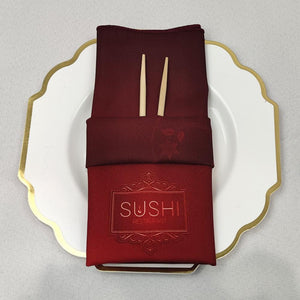 Custom printed napkins for a sushi restaurant