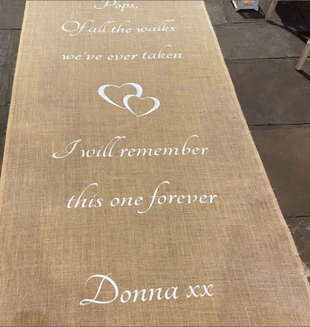 Burlap Aisle Runner White or Natural
