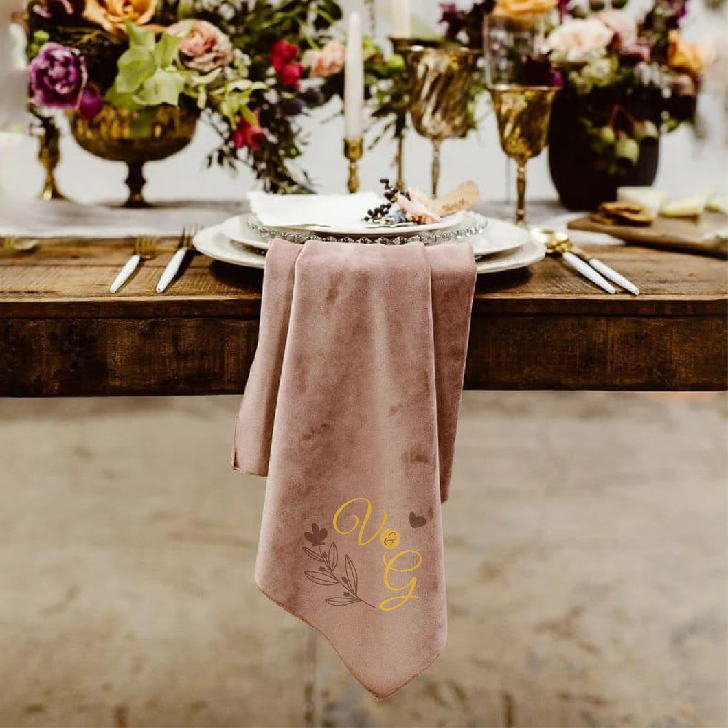 Custom Napkins With Logo, Single Sided Velvet Napkin