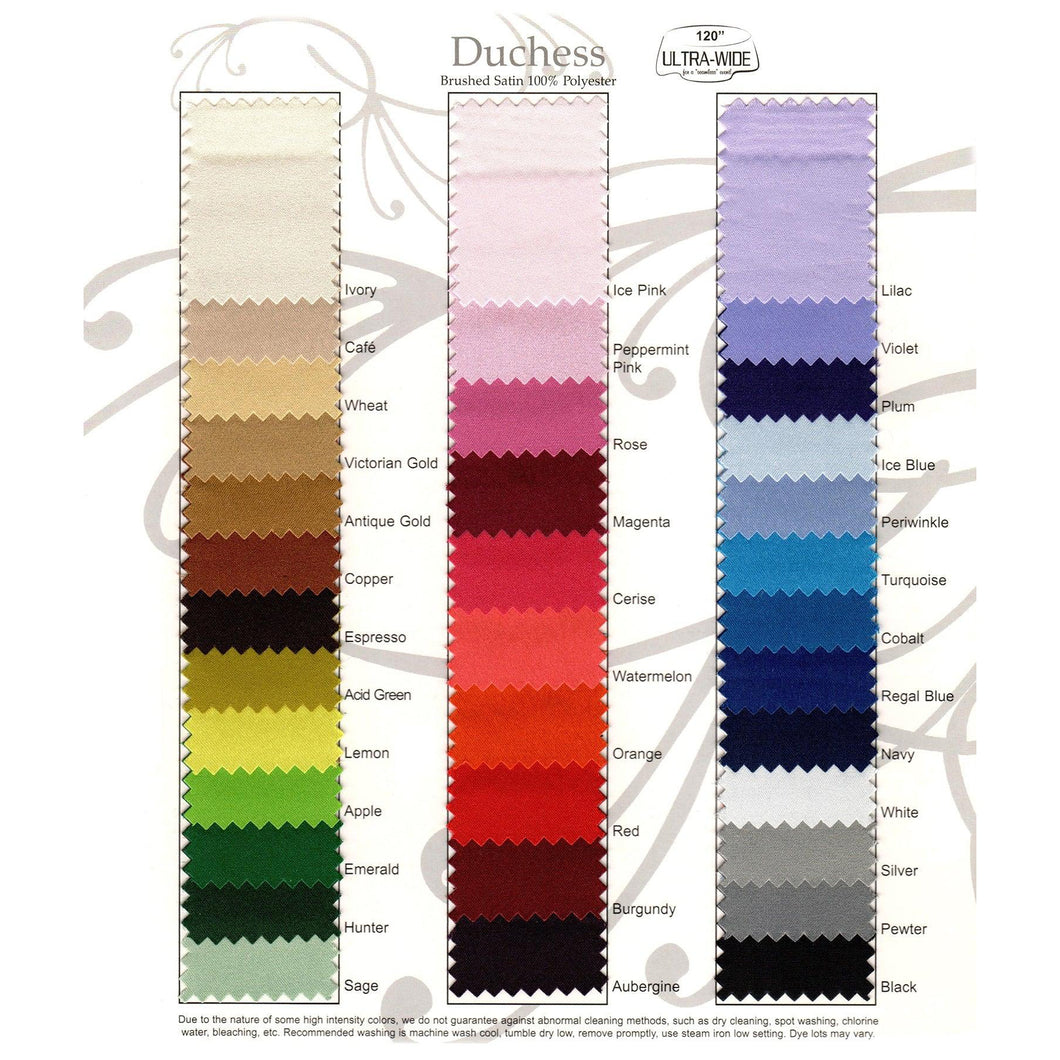 Duchess Satin Swatch Card & Sample